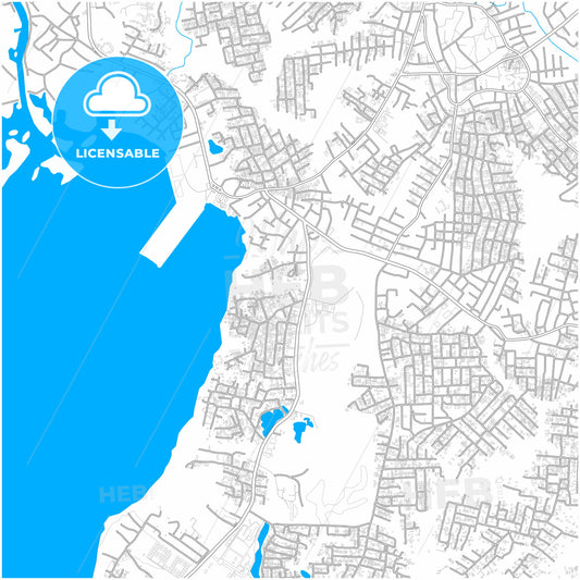 Ebute Ikorodu, Nigeria, city map with high quality roads.