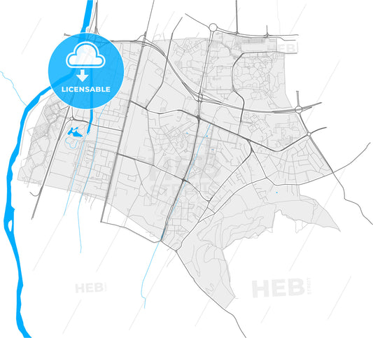 Échirolles, Isère, France, high quality vector map