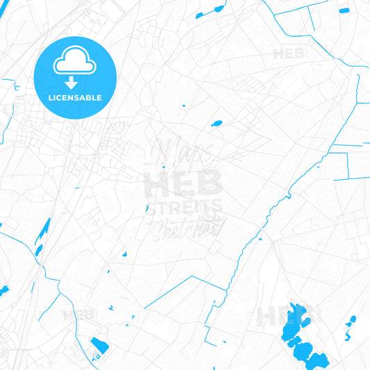 Echt-Susteren, Netherlands PDF vector map with water in focus