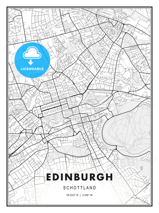 Edinburgh, Schottland, Modern Print Template in Various Formats - HEBSTREITS Sketches