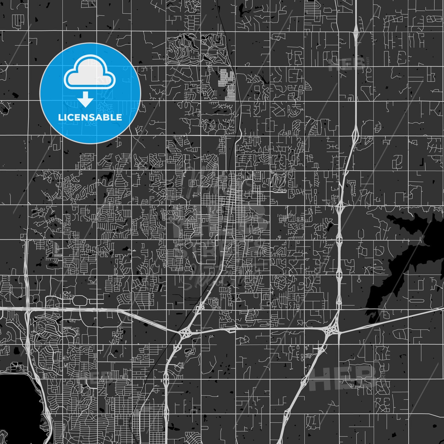 Edmond, Oklahoma - Area Map - Dark