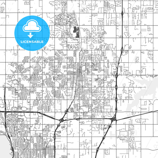 Edmond, Oklahoma - Area Map - Light