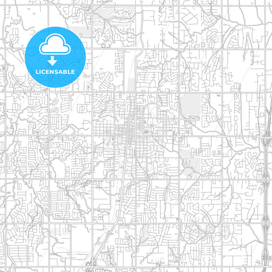 Edmond, Oklahoma, USA, bright outlined vector map