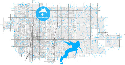 Edmond, Oklahoma, United States, high quality vector map
