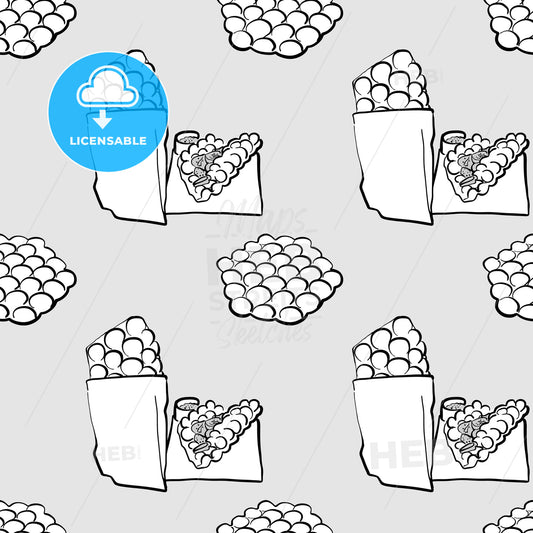 Eggette seamless pattern greyscale drawing – instant download