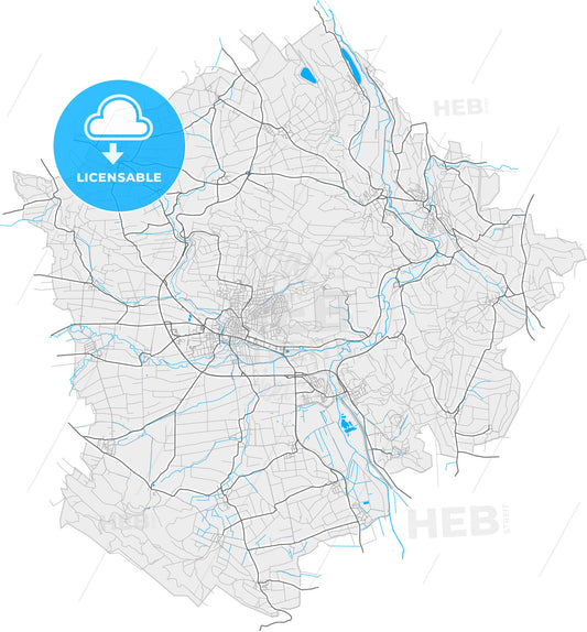 Einbeck, Lower Saxony, Germany, high quality vector map