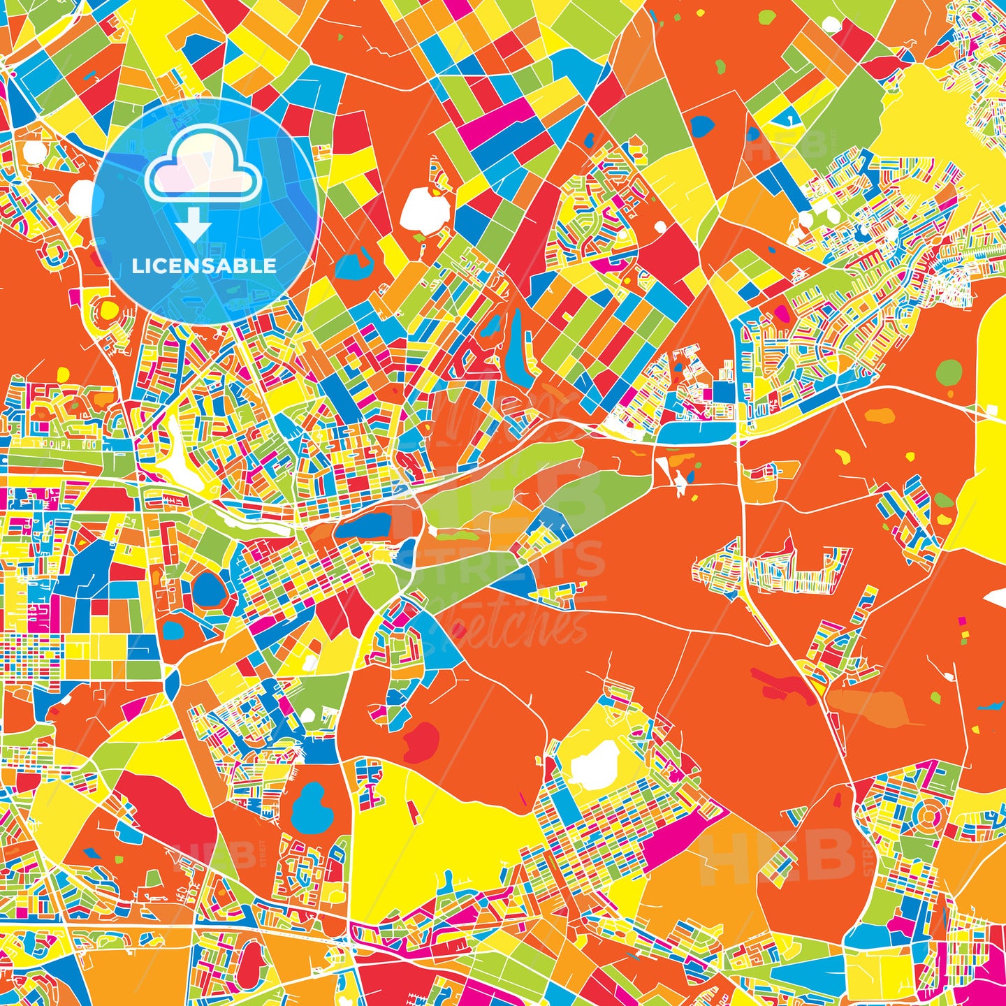 Ekurhuleni, South Africa, colorful vector map - HEBSTREITS