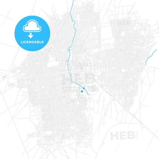El Obeid, Sudan PDF vector map with water in focus