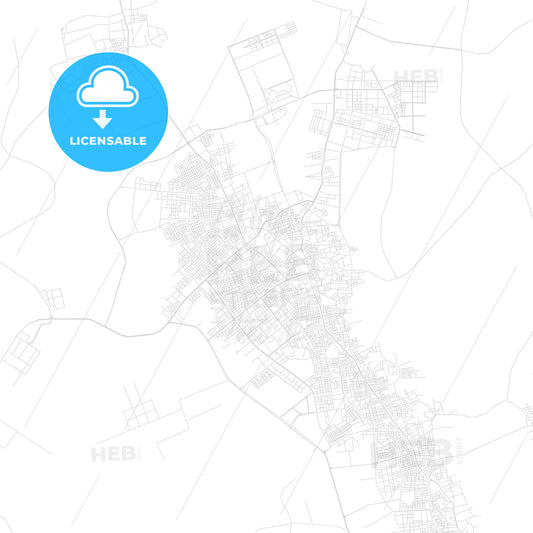 El Oued, Algeria PDF vector map with water in focus