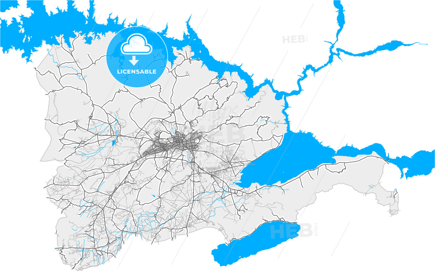 Elâzığ, Elâzığ, Turkey, high quality vector map