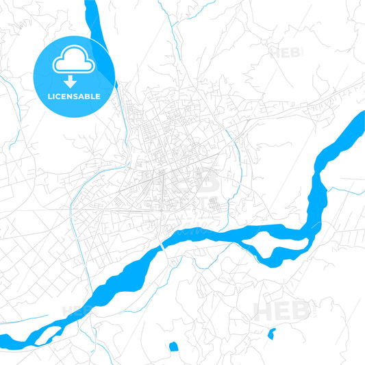 Elbasan, Albania bright two-toned vector map