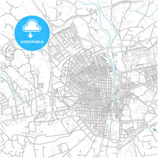 Elche, Alicante, Spain, city map with high quality roads.