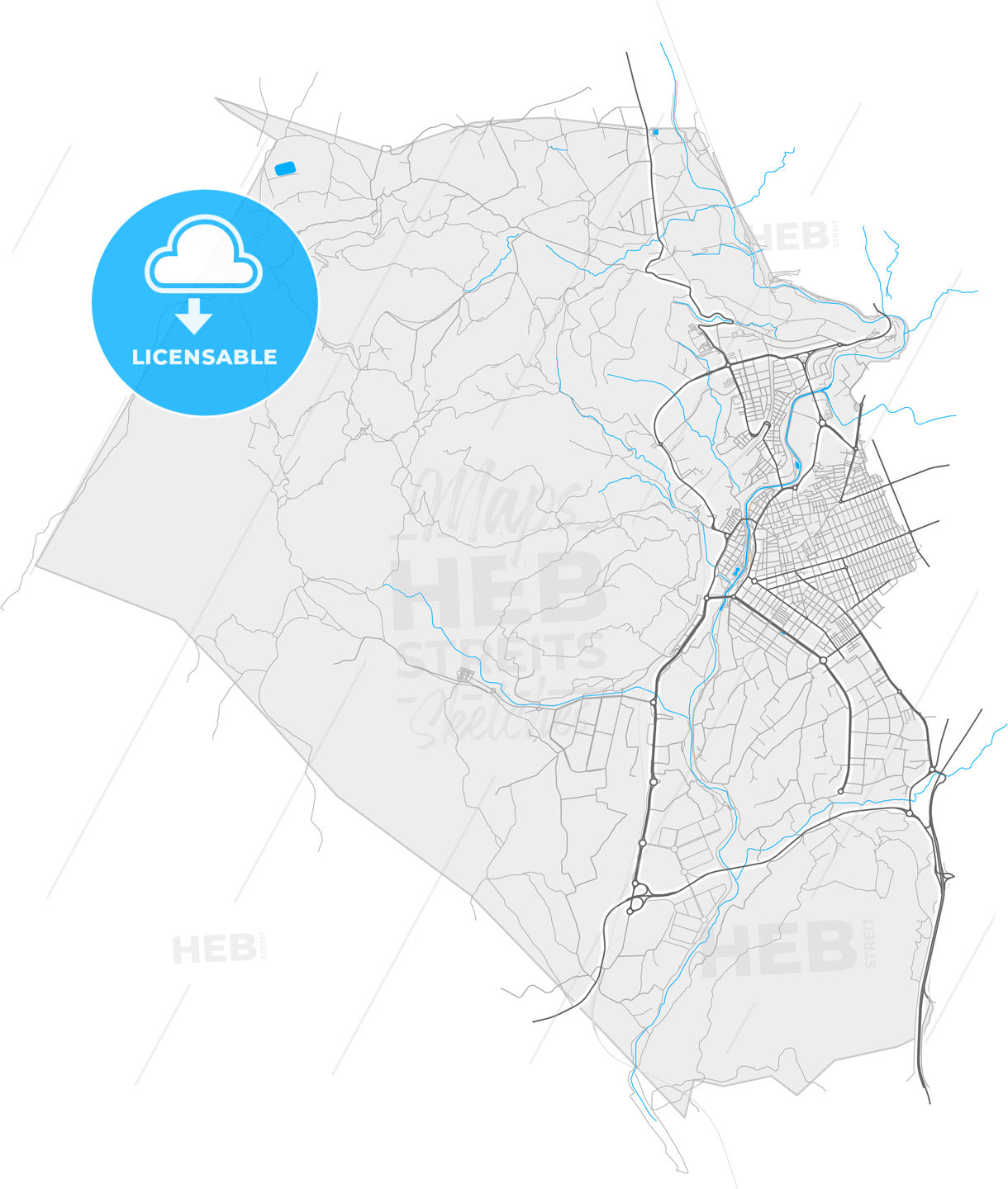 Elda, 3600, Spain, high quality vector map