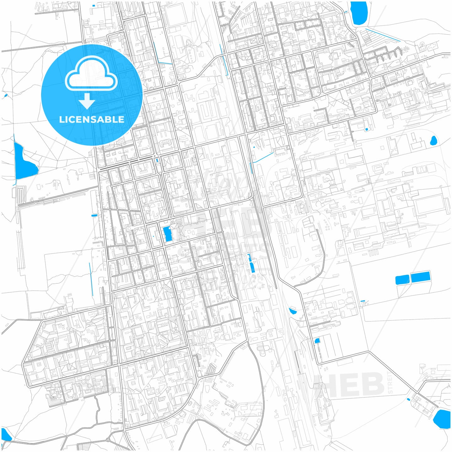 Elektrostal, Moscow Oblast, Russia, city map with high quality roads.