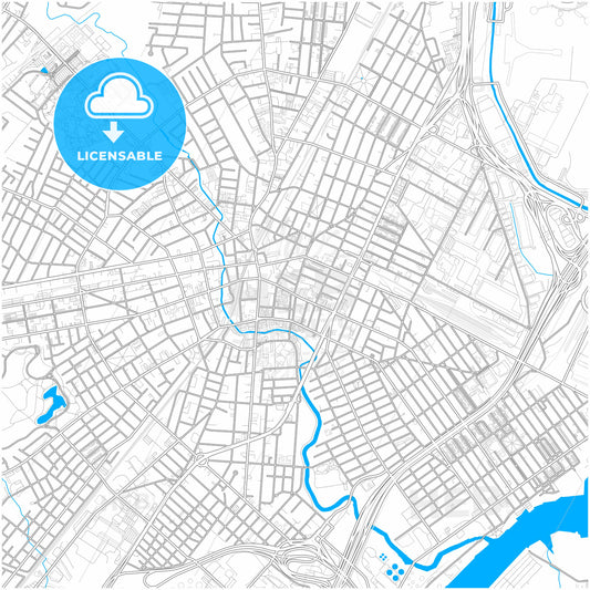 Elizabeth, New Jersey, United States, city map with high quality roads.