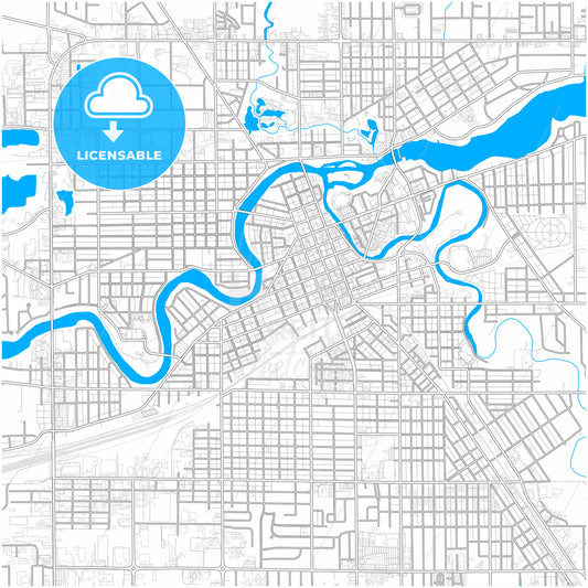 Elkhart, Indiana, United States, city map with high quality roads.