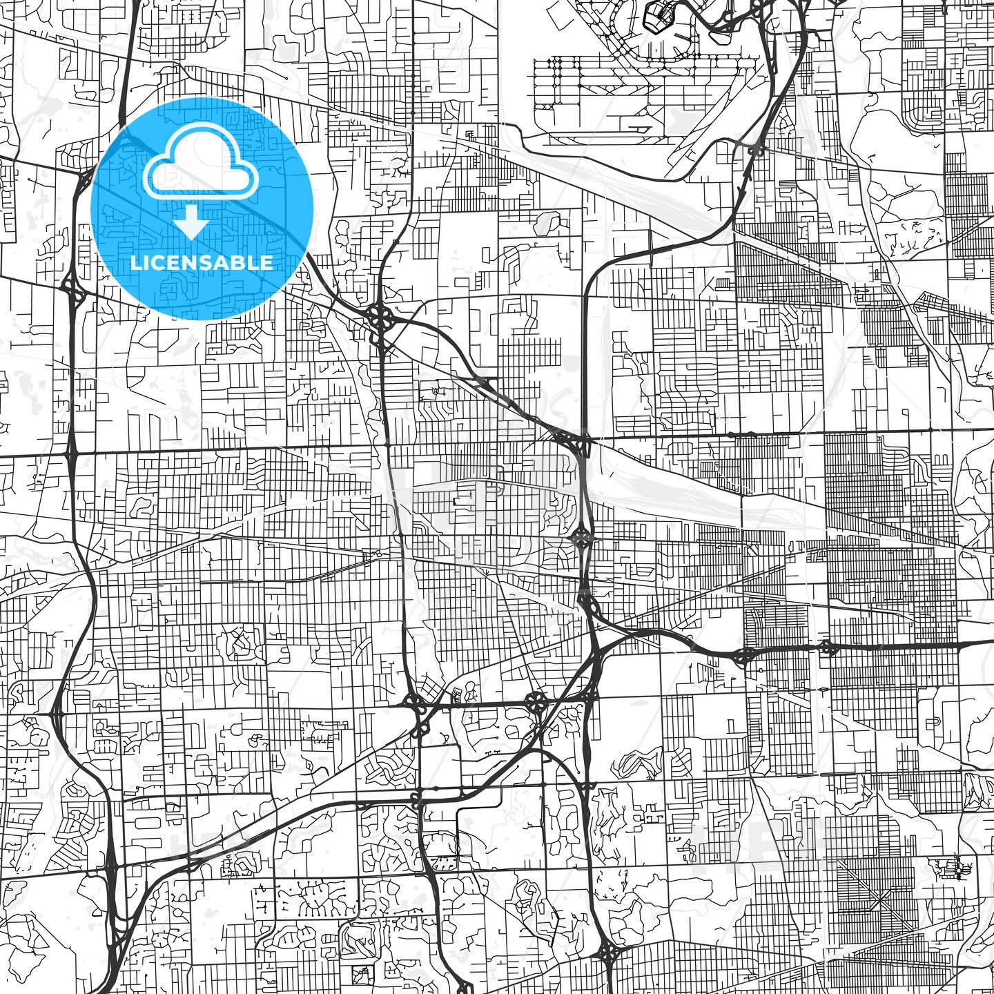 Elmhurst, Illinois - Area Map - Light