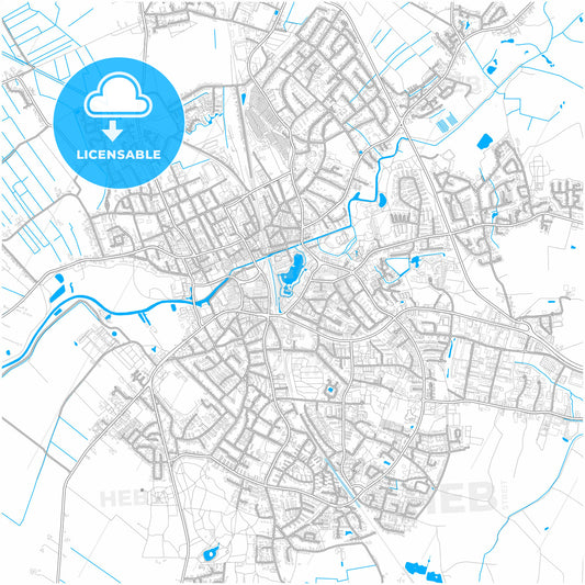 Elmshorn, Schleswig-Holstein, Germany, city map with high quality roads.