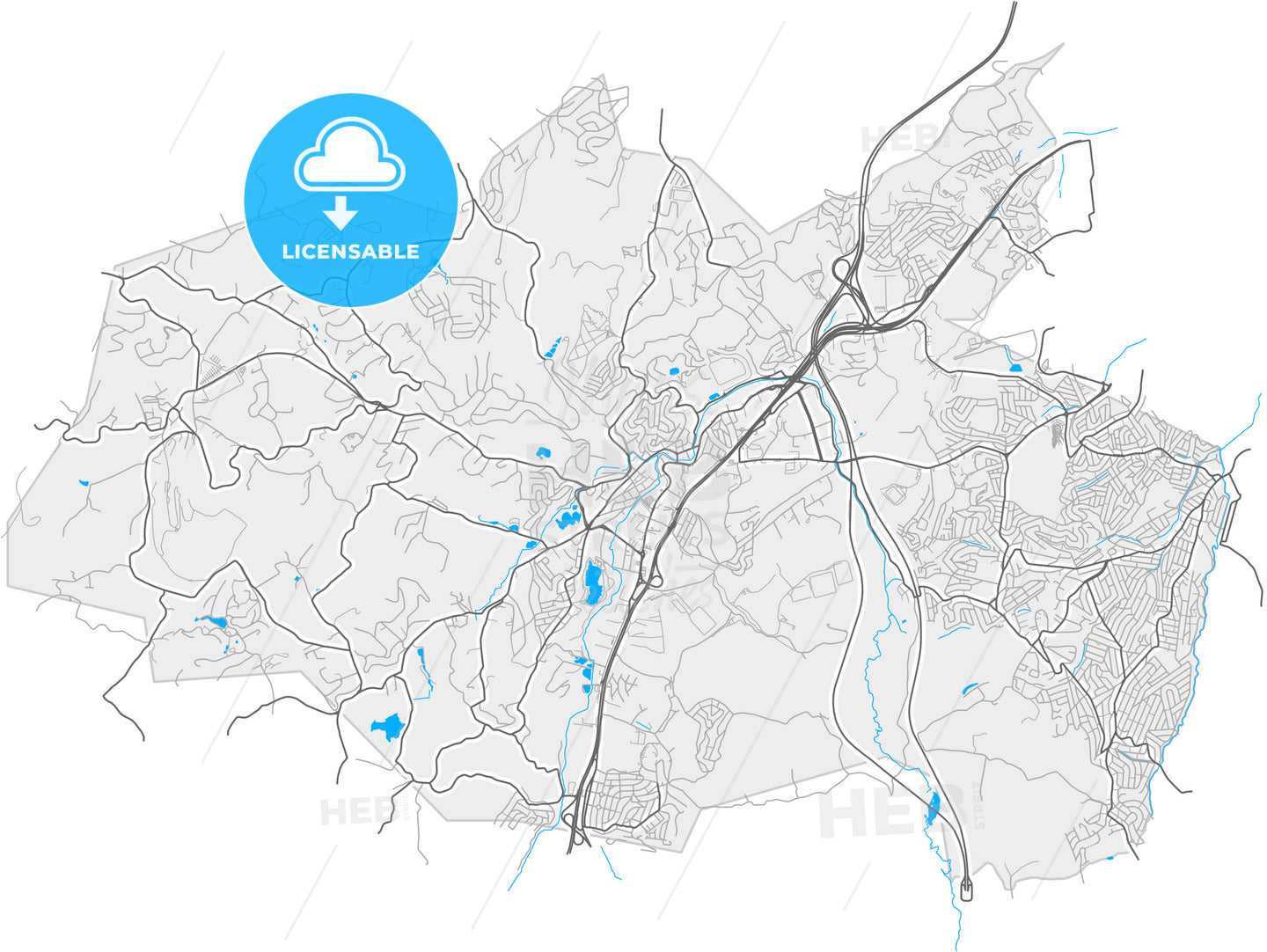 Embu, Brazil, high quality vector map