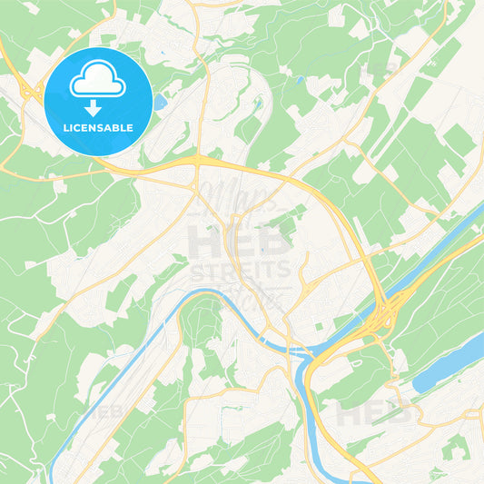 Emmen, Switzerland Vector Map - Classic Colors