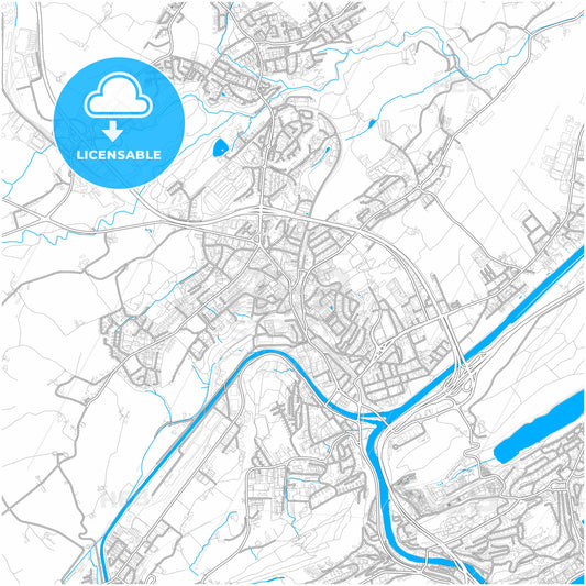 Emmen, Switzerland, city map with high quality roads.