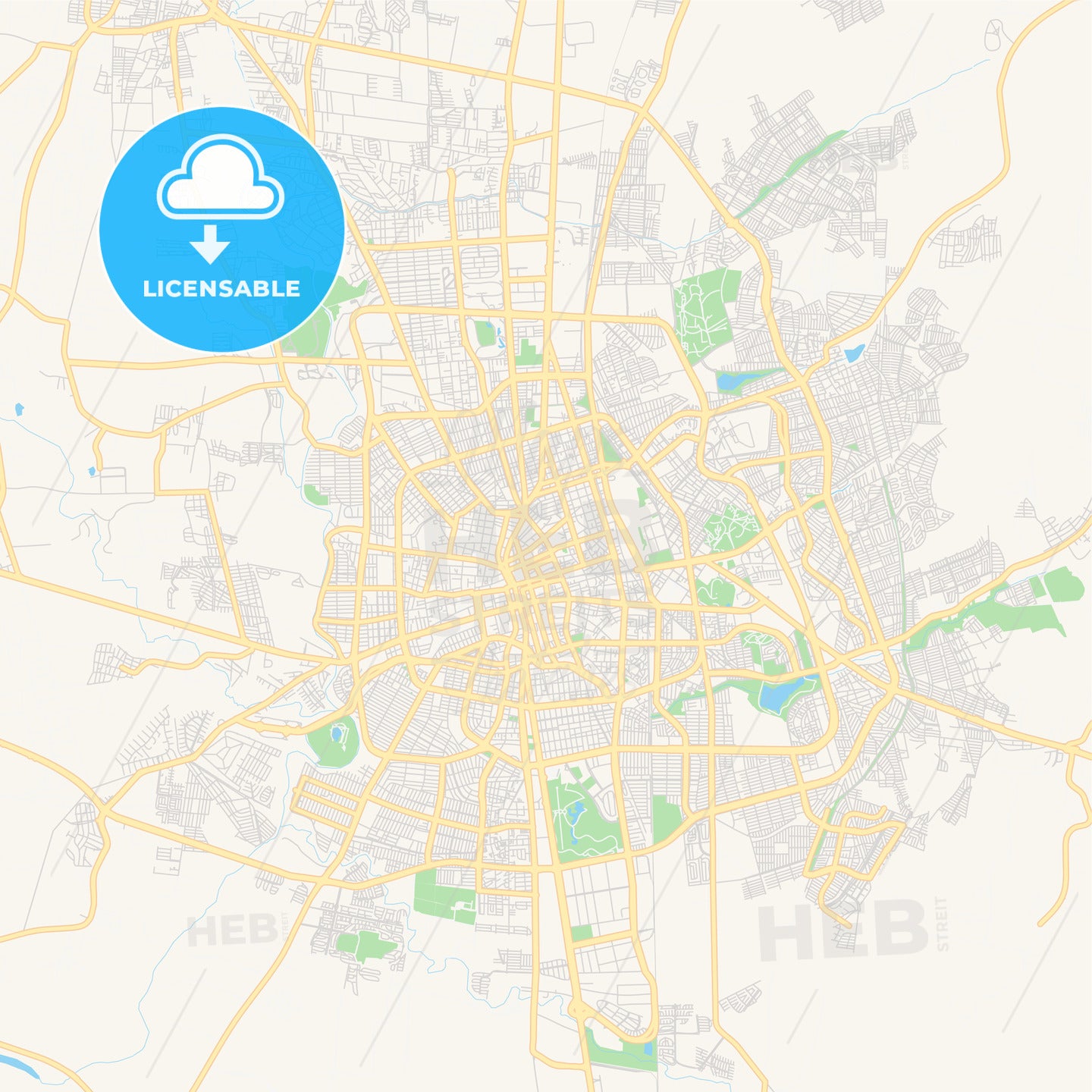 Empty vector map of Aguascalientes, Aguascalientes, Mexico