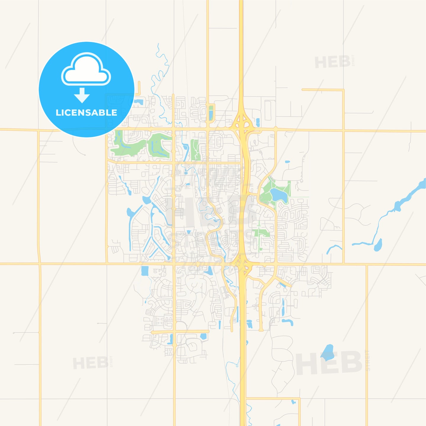 Empty vector map of Airdrie, Alberta, Canada