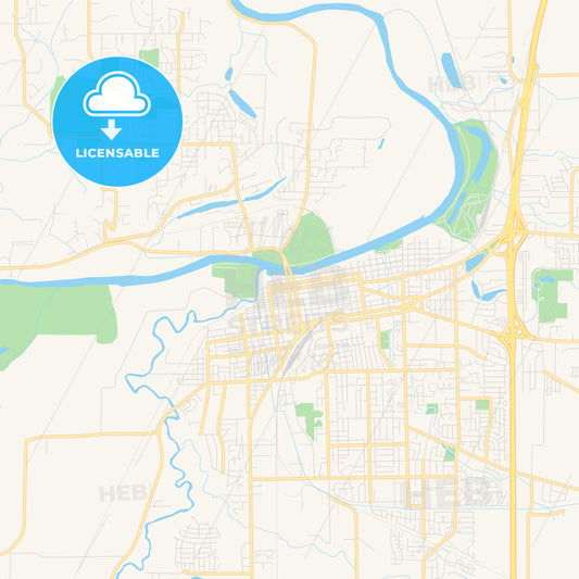 Empty vector map of Albany, Oregon, United States of America