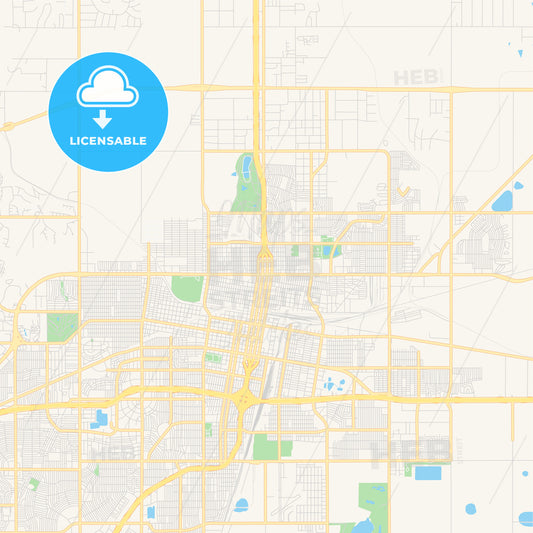 Empty vector map of Amarillo, Texas, USA