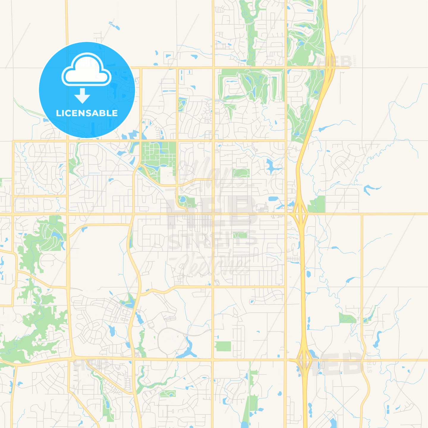 Empty vector map of Ankeny, Iowa, USA