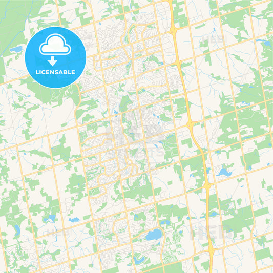 Empty vector map of Aurora, Ontario, Canada
