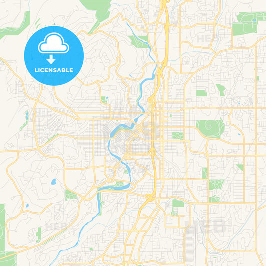 Empty vector map of Bend, Oregon, USA