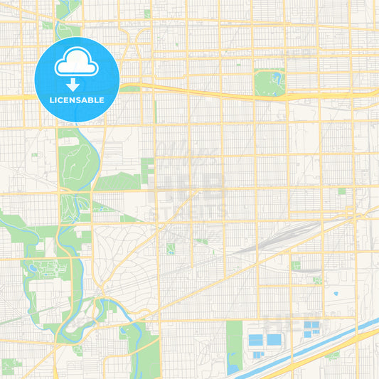 Empty vector map of Berwyn, Illinois, USA