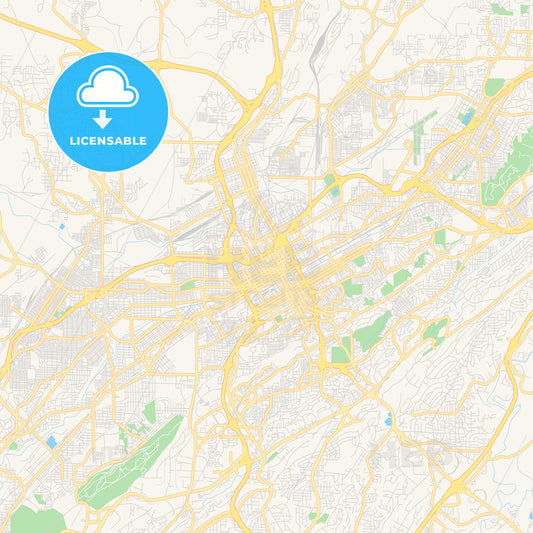 Empty vector map of Birmingham, Alabama, USA