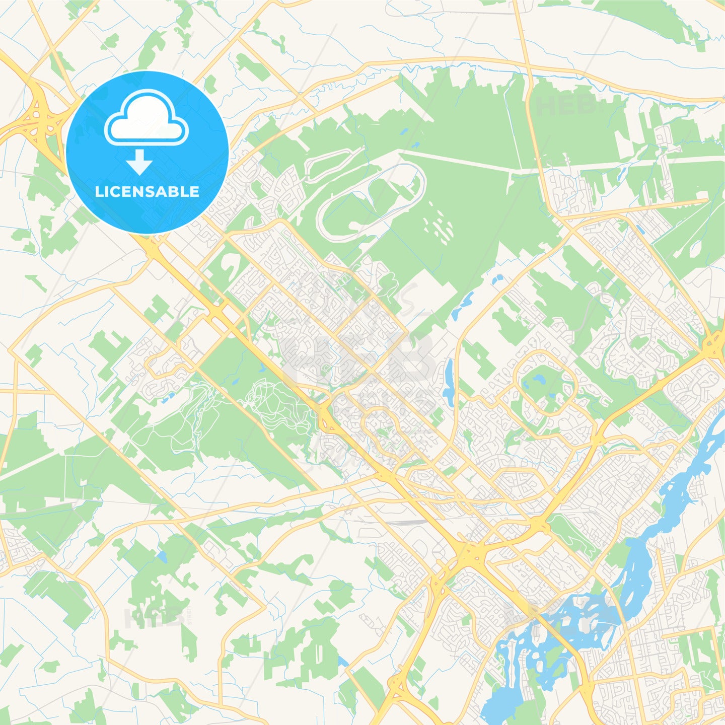 Empty vector map of Blainville, Quebec, Canada