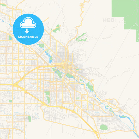 Empty vector map of Boise, Idaho, USA