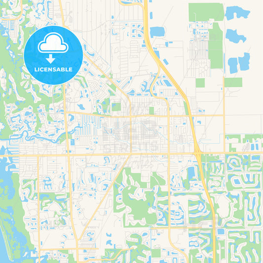 Empty vector map of Bonita Springs, Florida, USA