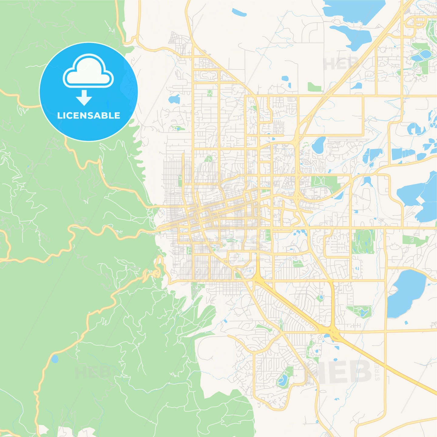 Empty vector map of Boulder, Colorado, USA