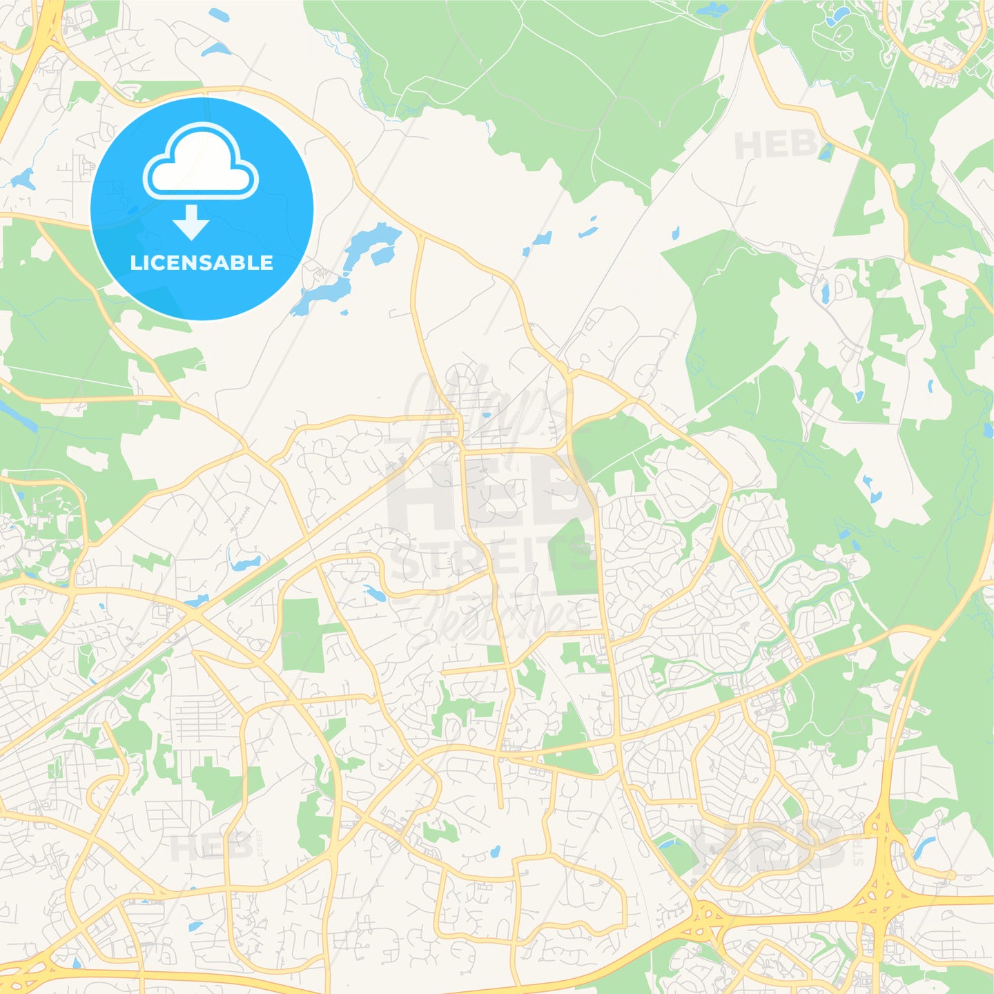 Empty vector map of Bowie, Maryland, USA