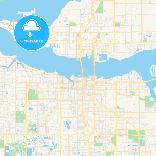 Empty vector map of Bradenton, Florida, USA