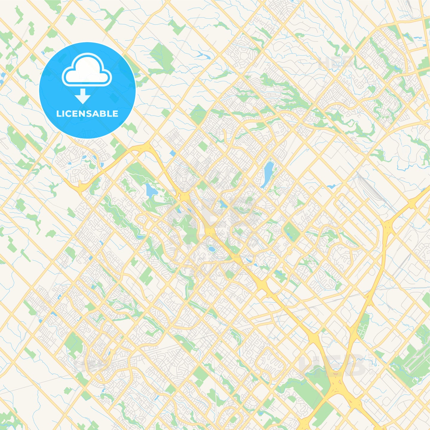 Empty vector map of Brampton, Ontario, Canada