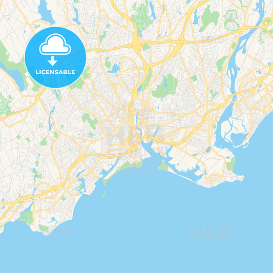 Empty vector map of Bridgeport, Connecticut, USA