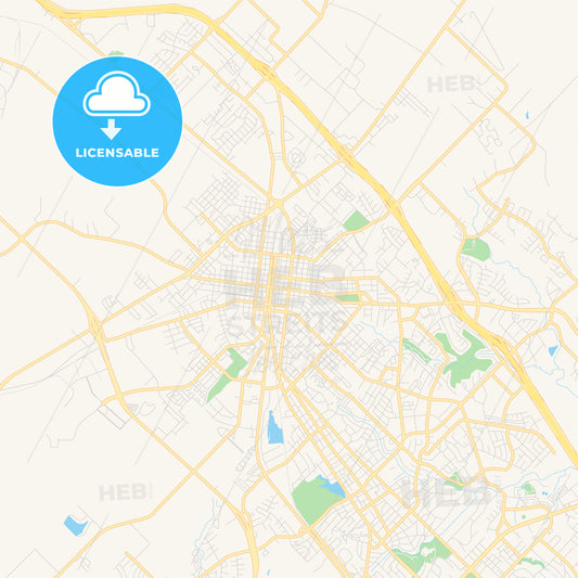 Empty vector map of Bryan, Texas, USA