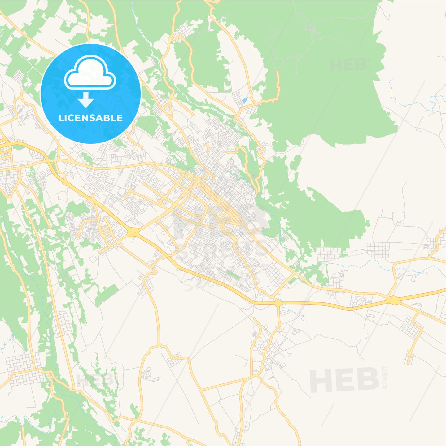 Empty vector map of Córdoba, Veracruz, Mexico