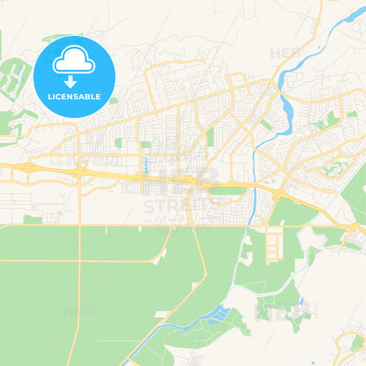 Empty vector map of Camarillo, California, USA