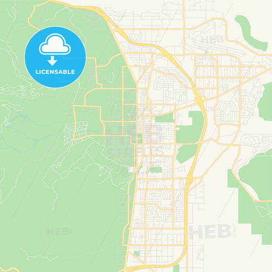 Empty vector map of Carson City, Nevada, USA