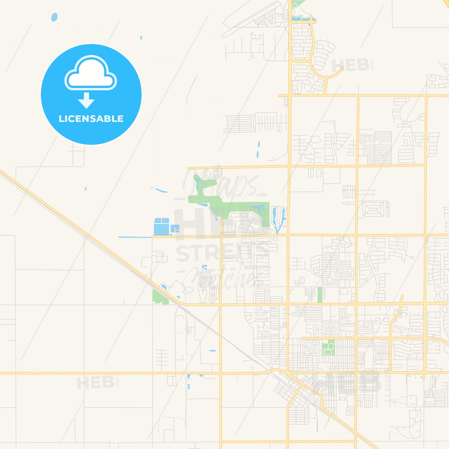 Empty vector map of Casa Grande, Arizona, USA