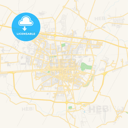 Empty vector map of Celaya, Guanajuato, Mexico