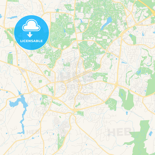 Empty vector map of Chapel Hill, North Carolina, USA