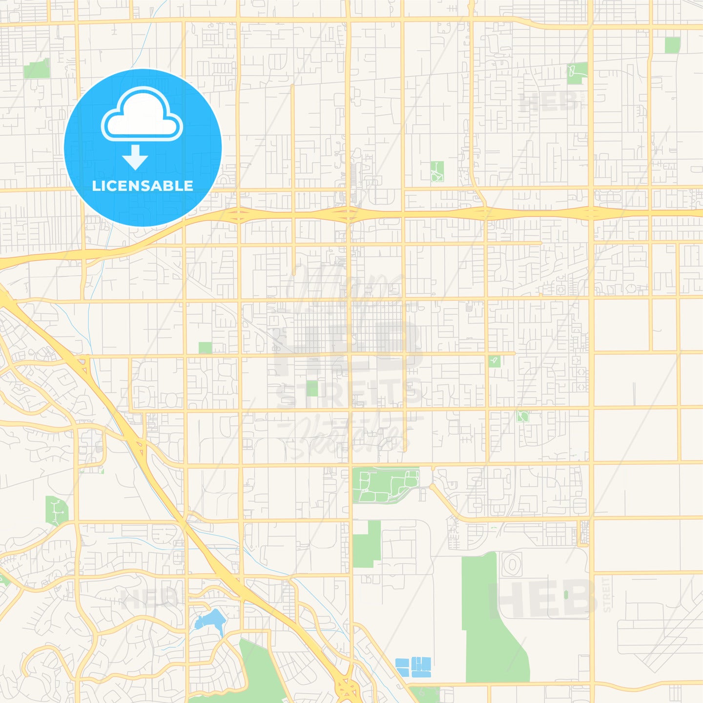 Empty vector map of Chino, California, USA